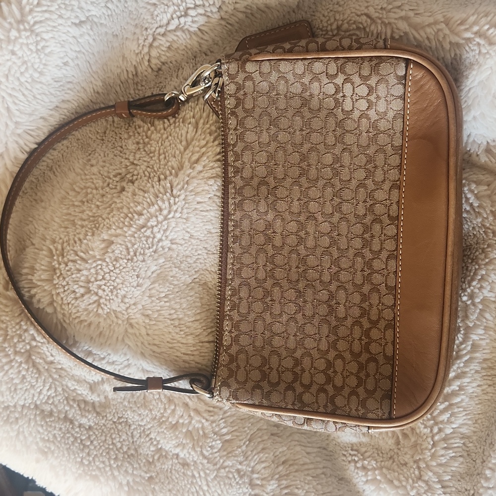 Tan Coach Wrist Purse/Clutch